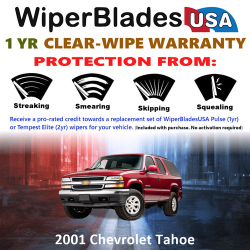 2001 Chevrolet Tahoe Front Wiper blades Set Includes 1yr Wear Warranty & Free Delivery