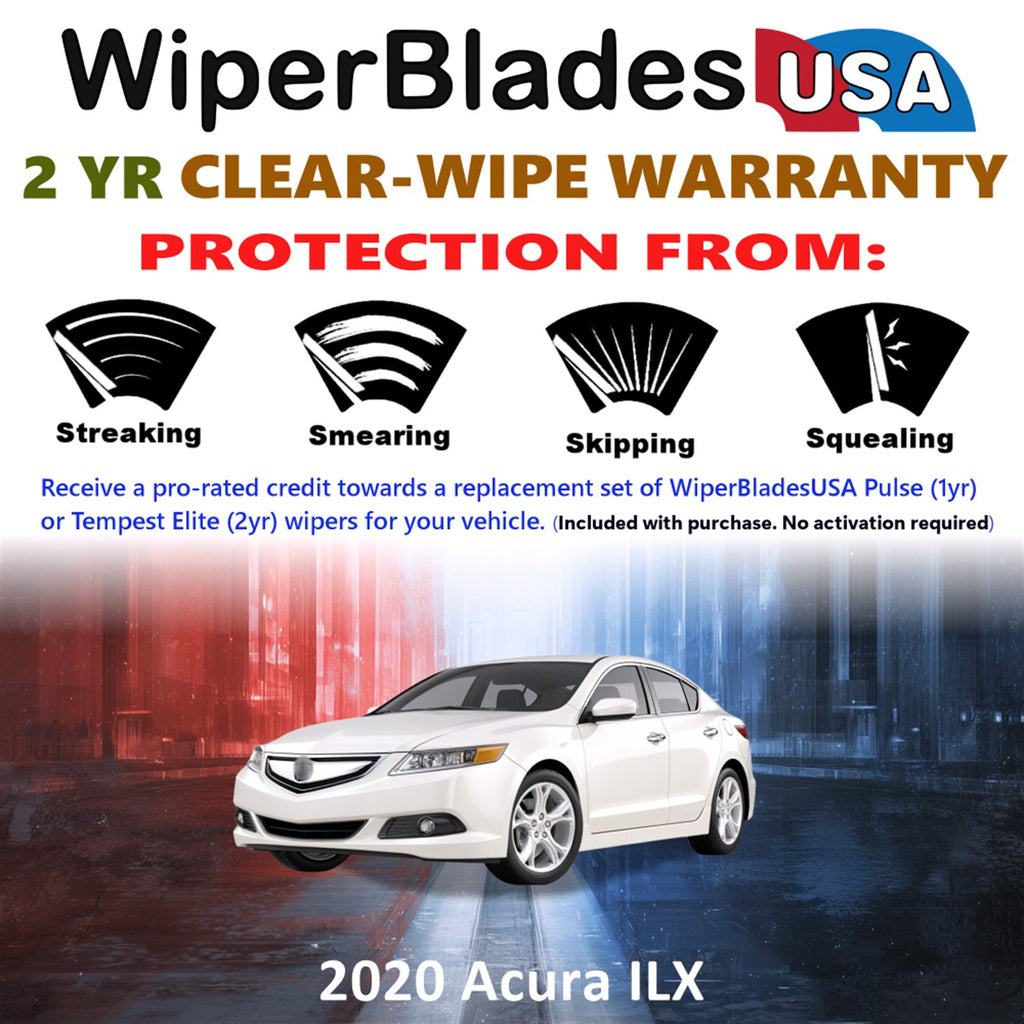 2020 Acura ILX Front Wiper blades Set  Includes 2yr Wear Warranty & Free Delivery