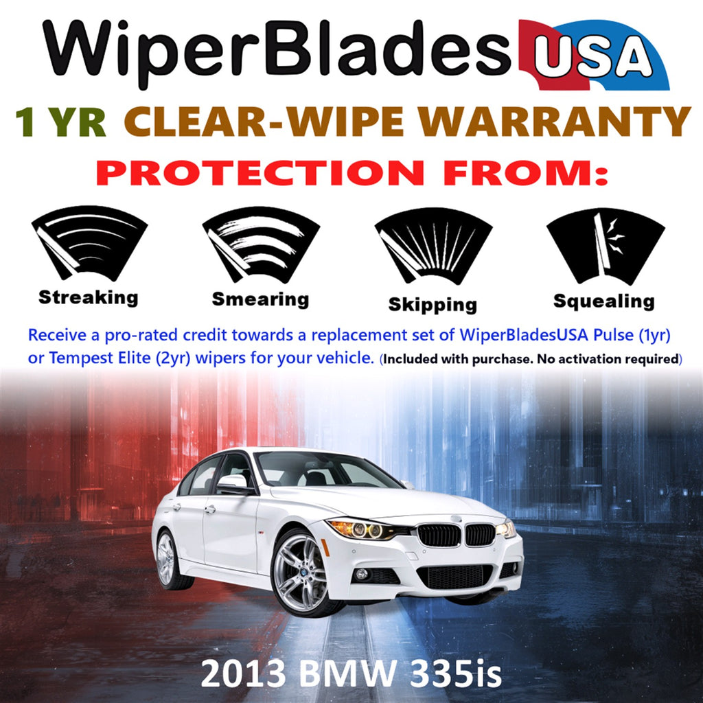 2013 BMW 335is Front Wiper blades Set Includes 1yr Wear Warranty & Free Delivery
