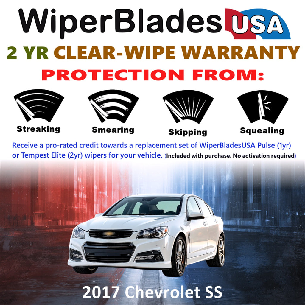 2017 Chevrolet SS Front Wiper blades Set  Includes 2yr Wear Warranty & Free Delivery