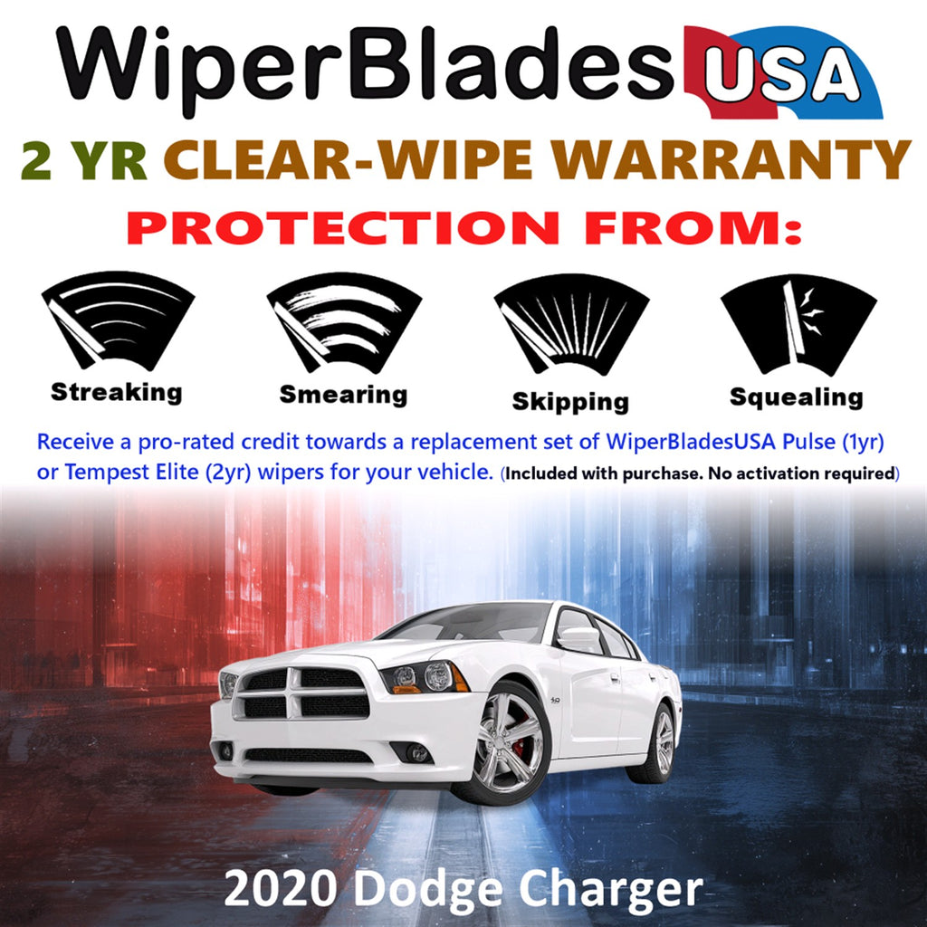 2020 Dodge Charger Front Wiper blades Set  Includes 2yr Wear Warranty & Free Delivery