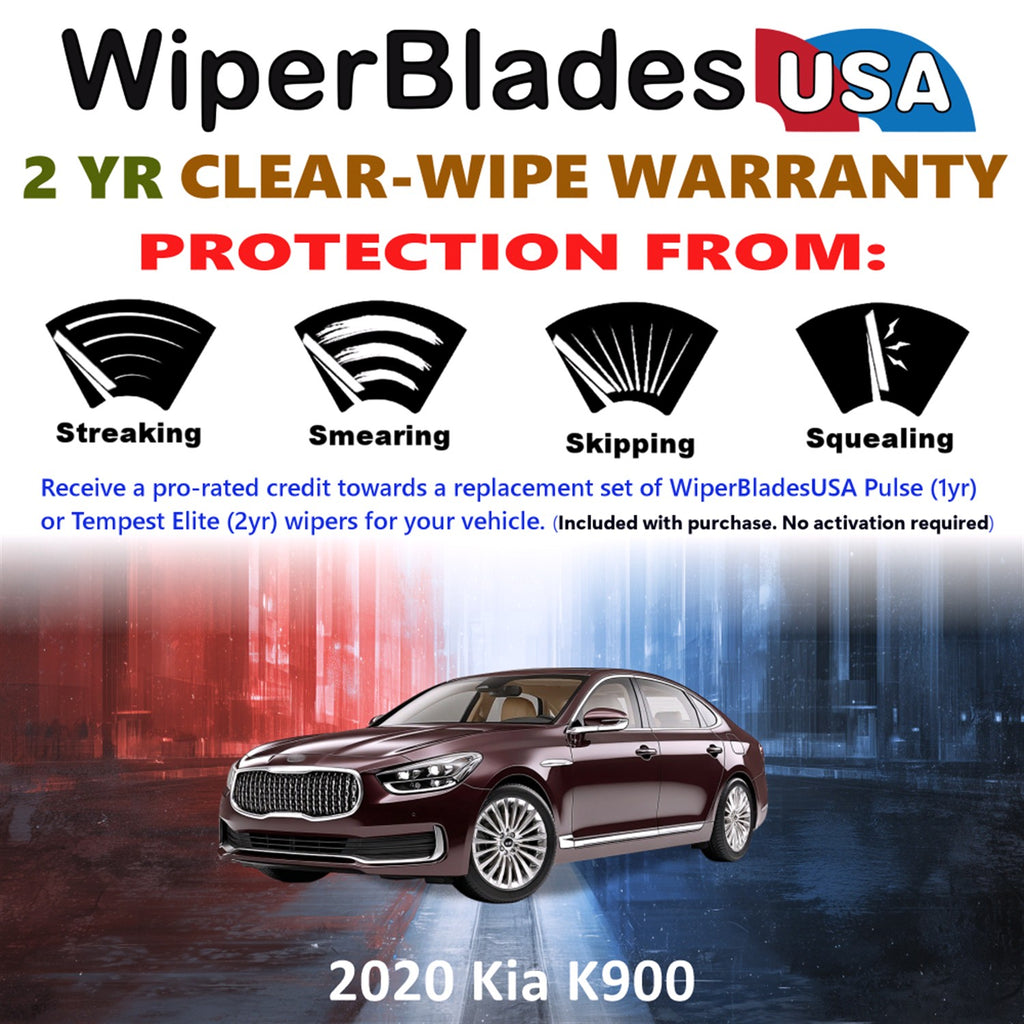 2020 Kia K900 Front Wiper blades Set  Includes 2yr Wear Warranty & Free Delivery