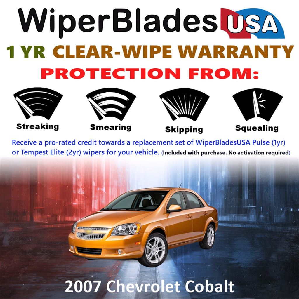 2007 Chevrolet Cobalt Front Wiper blades Set Includes 1yr Wear Warranty & Free Delivery