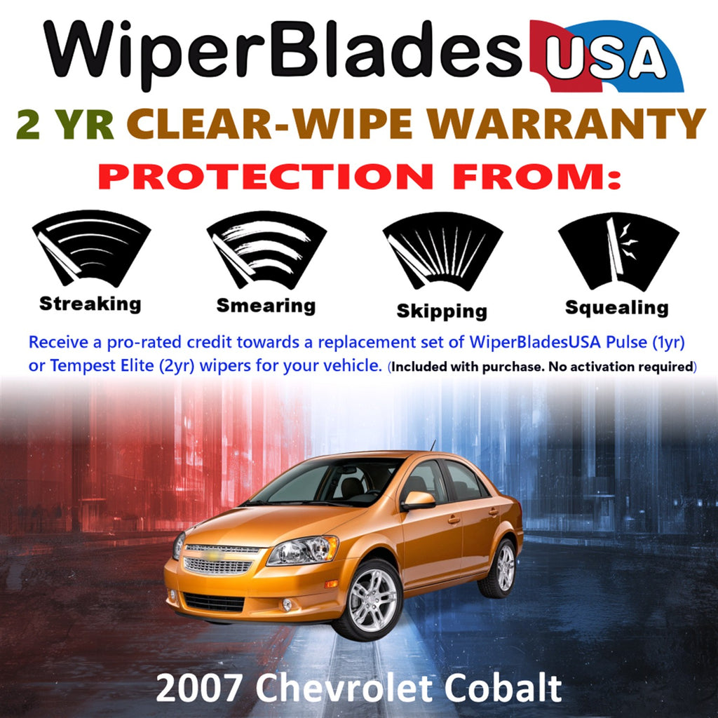 2007 Chevrolet Cobalt Front Wiper blades Set  Includes 2yr Wear Warranty & Free Delivery