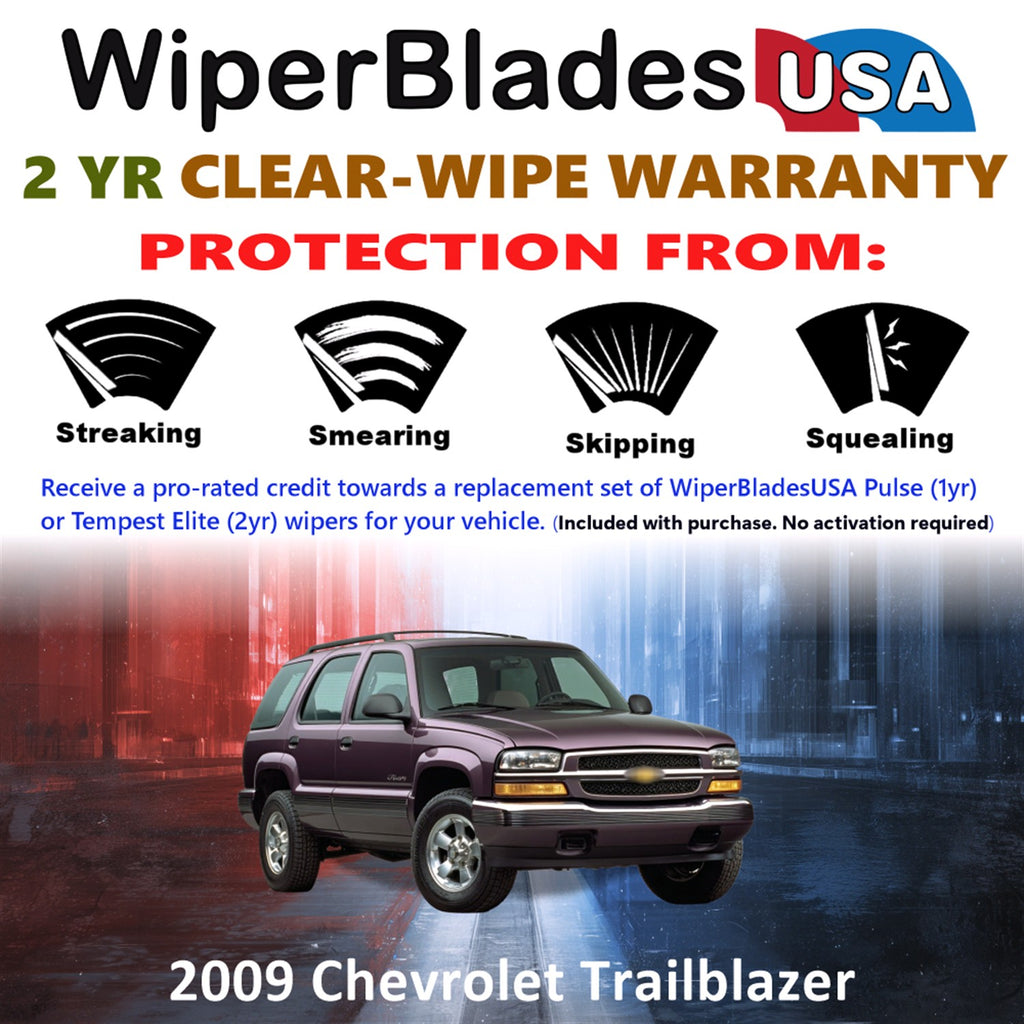 2009 Chevrolet Trailblazer Front Wiper blades Set  Includes 2yr Wear Warranty & Free Delivery