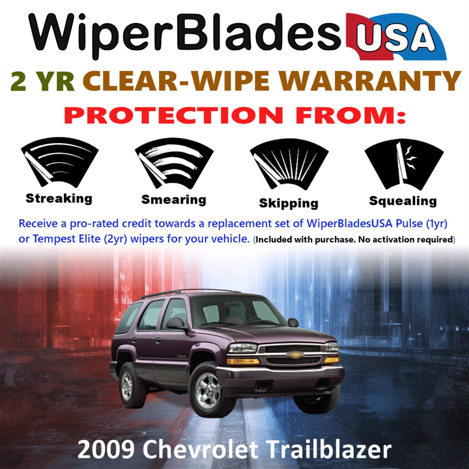 2009 Chevrolet Trailblazer Front Wiper blades Set  Includes 2yr Wear Warranty & Free Delivery