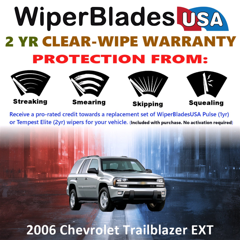 2006 Chevrolet Trailblazer EXT Front w/Rear Wiper blades Set  Includes 2yr Wear Warranty & Free Delivery