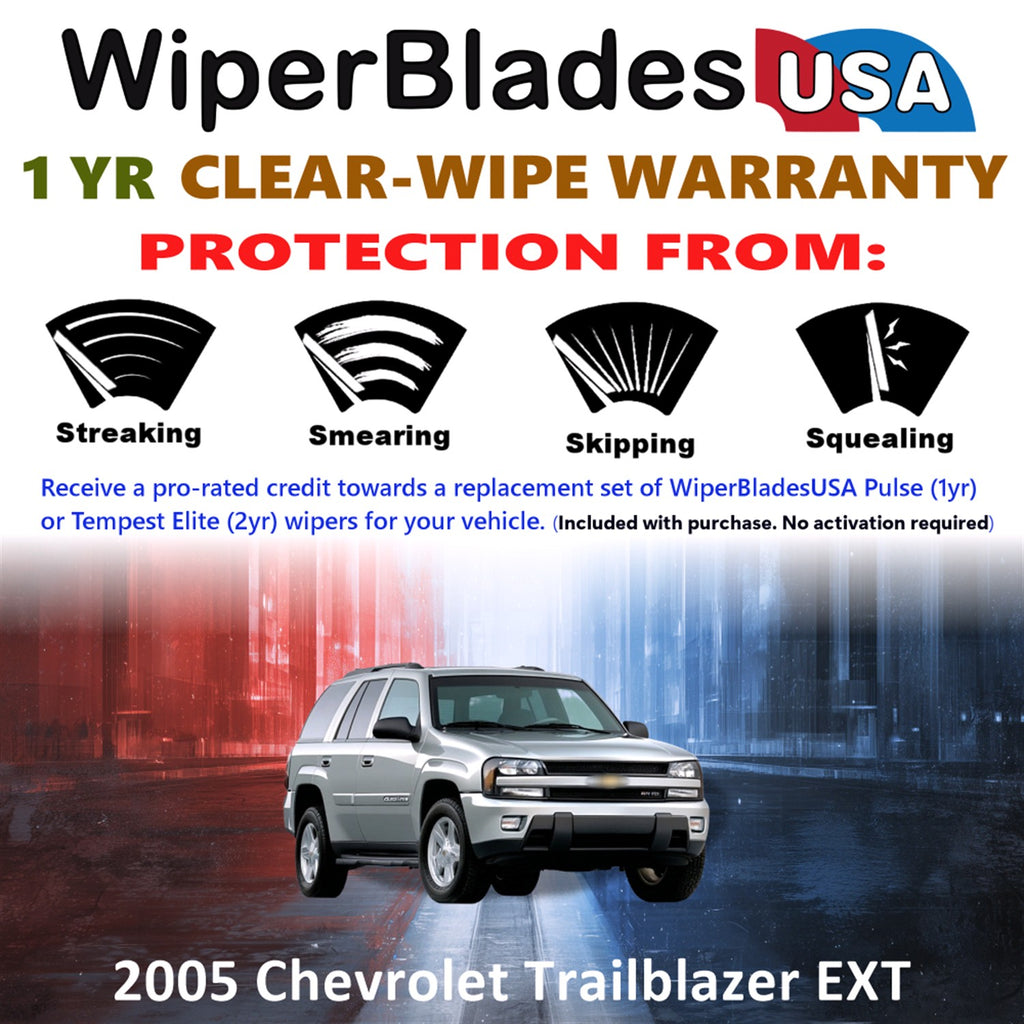 2005 Chevrolet Trailblazer EXT Front w/Rear Wiper blades Set Includes 1yr Wear Warranty & Free Delivery