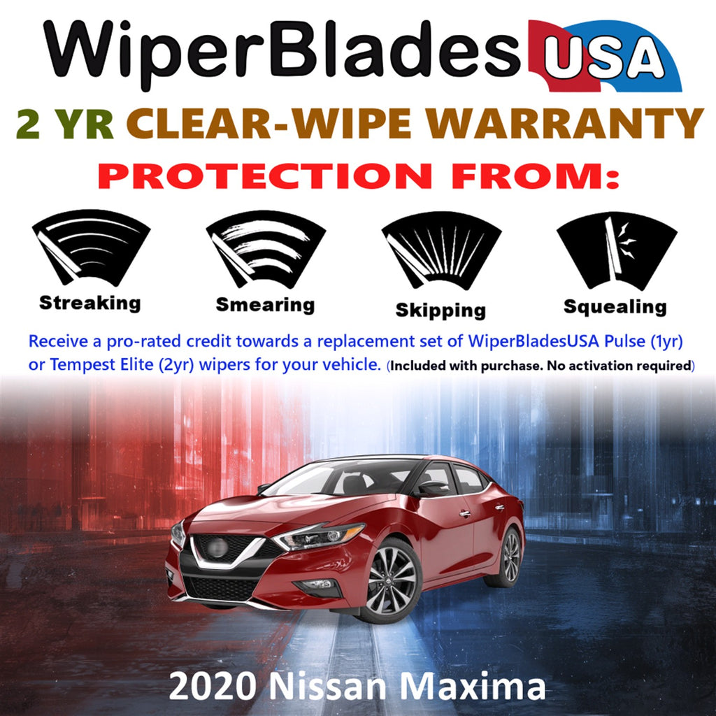 2020 Nissan Maxima Front Wiper blades Set  Includes 2yr Wear Warranty & Free Delivery