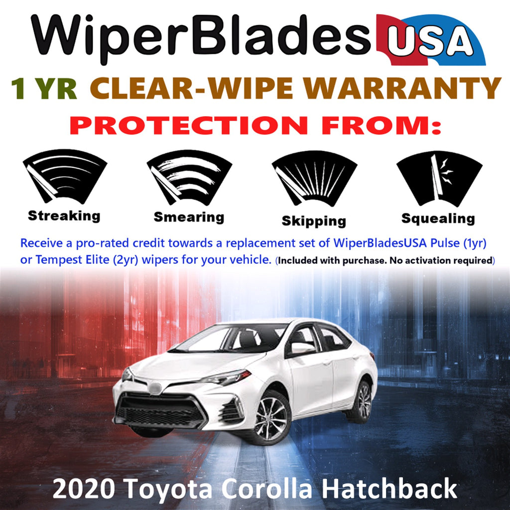 2020 Toyota Corolla Front Wiper blades Set Includes 1yr Wear Warranty & Free Delivery