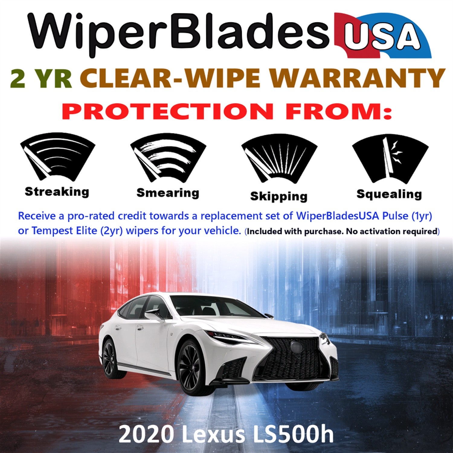 2020 Lexus LS500h Front Wiper blades Set  Includes 2yr Wear Warranty & Free Delivery