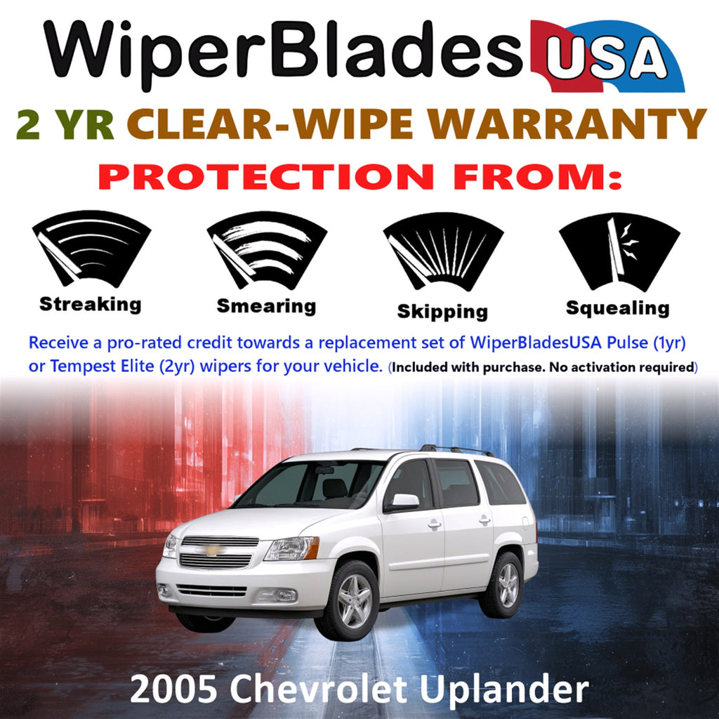 2005 Chevrolet Uplander Front Wiper blades Set  Includes 2yr Wear Warranty & Free Delivery