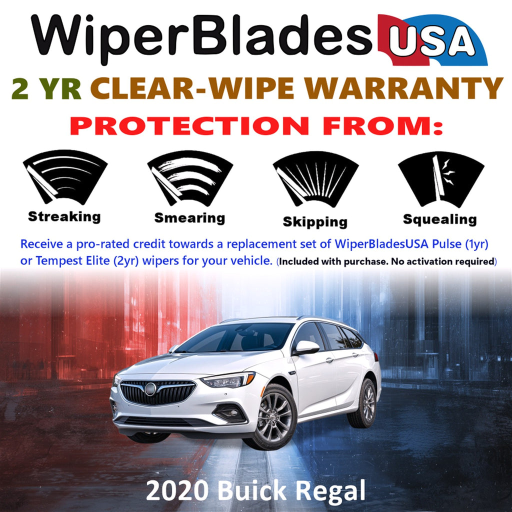 2020 Buick Regal Front Wiper blades Set  Includes 2yr Wear Warranty & Free Delivery