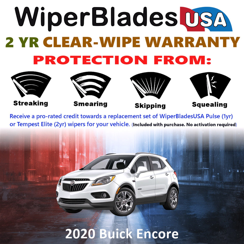 2020 Buick Encore Front Wiper blades Set  Includes 2yr Wear Warranty & Free Delivery