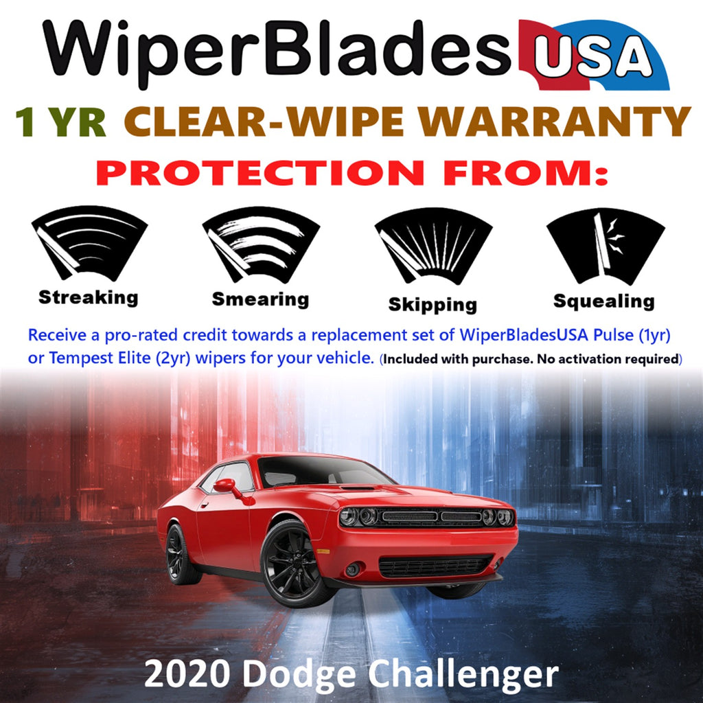 2020 Dodge Challenger Front Wiper blades Set Includes 1yr Wear Warranty & Free Delivery