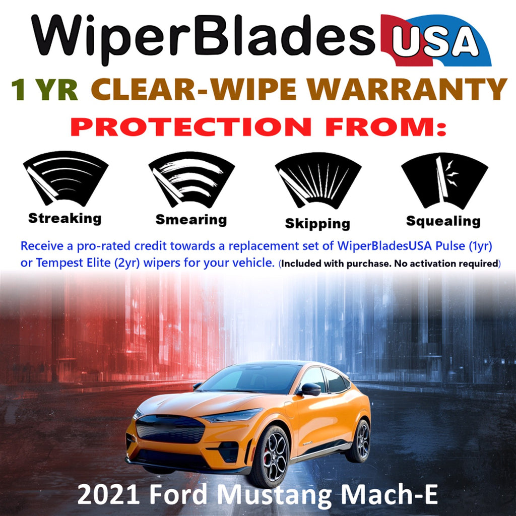 2021 Ford Mustang Mach-E Front w/Rear Wiper blades Set Includes 1yr Wear Warranty & Free Delivery