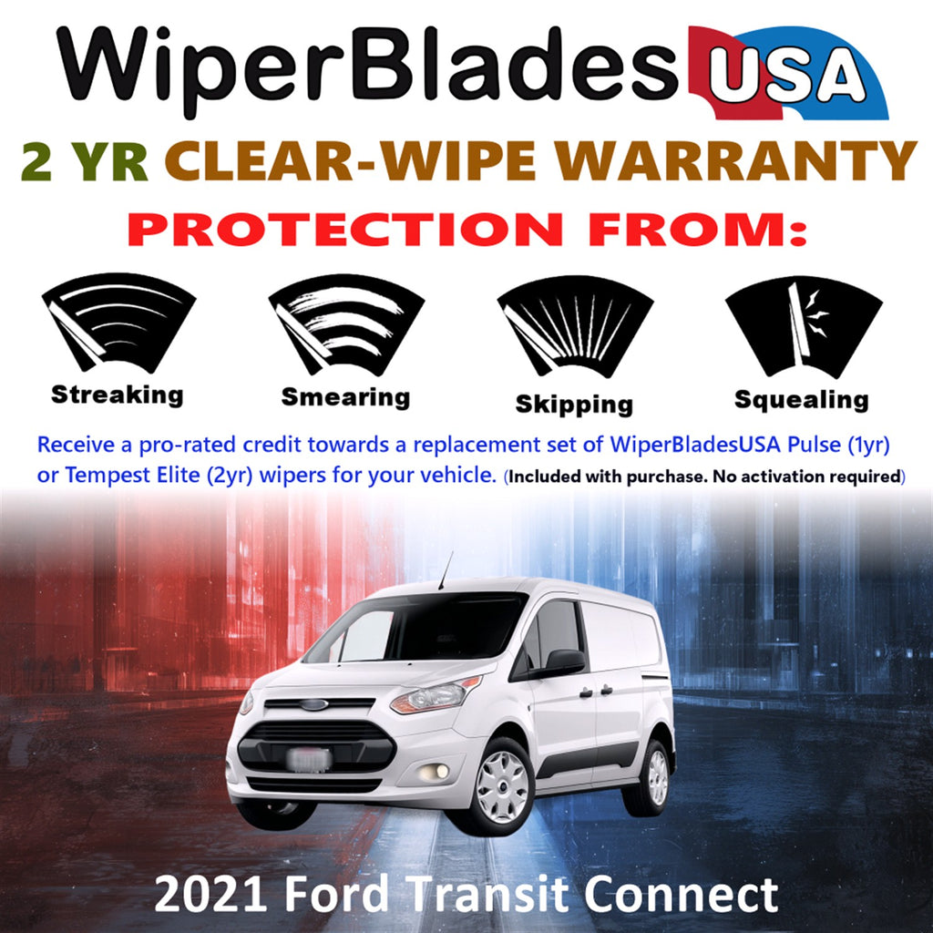 2021 Ford Transit Connect Front Wiper blades Set  Includes 2yr Wear Warranty & Free Delivery