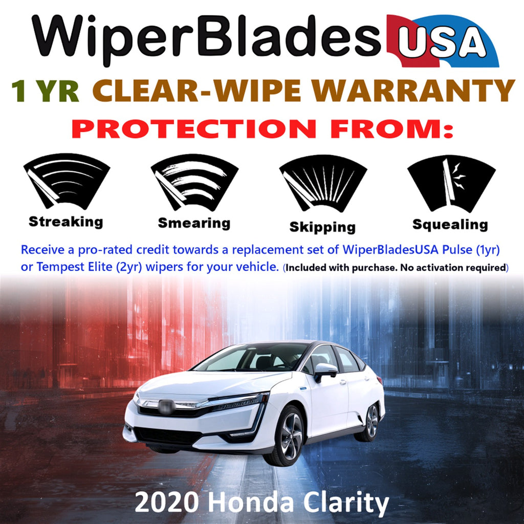 2020 Honda Clarity Front Wiper blades Set Includes 1yr Wear Warranty & Free Delivery