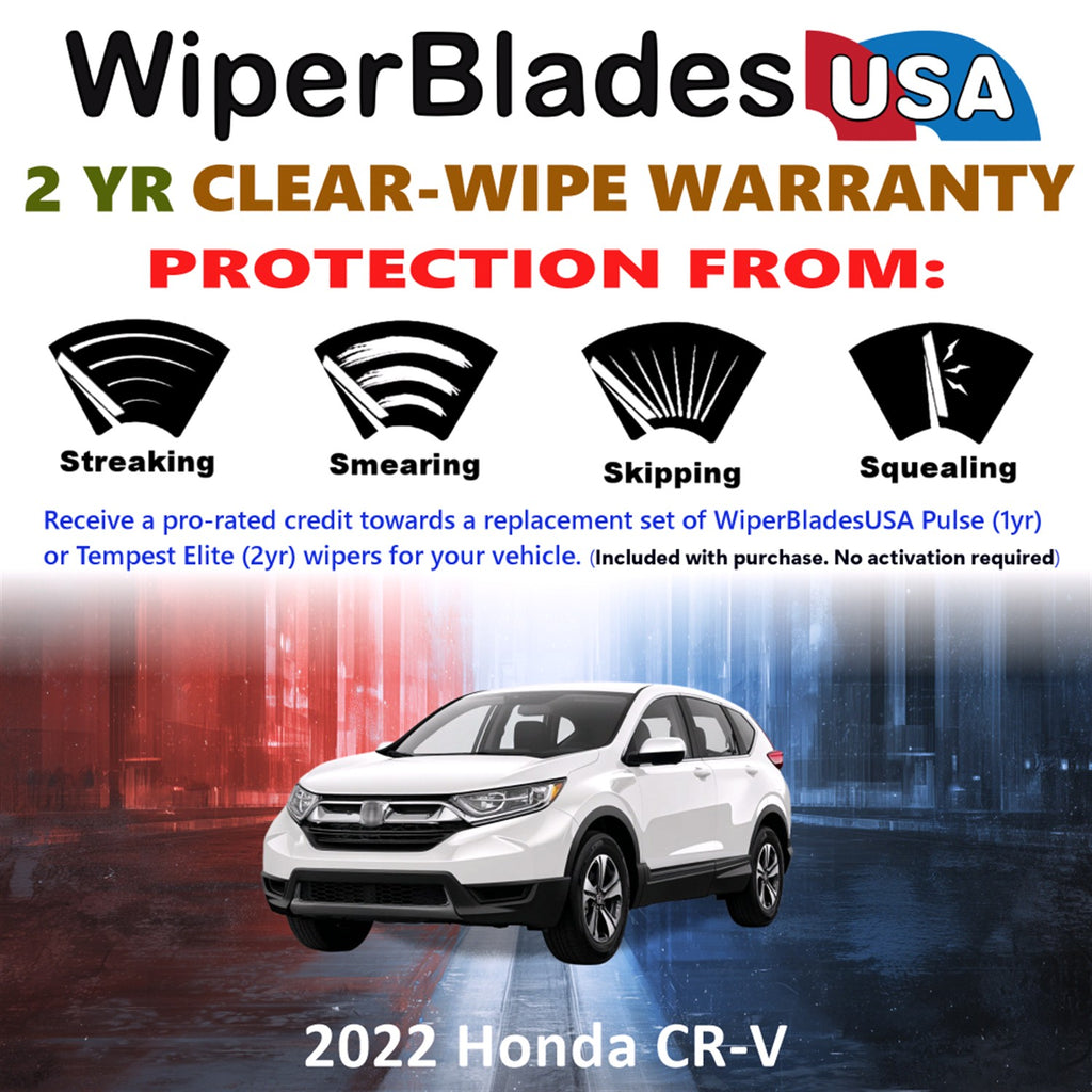 2022 Honda CR-V Front w/Rear Wiper blades Set  Includes 2yr Wear Warranty & Free Delivery