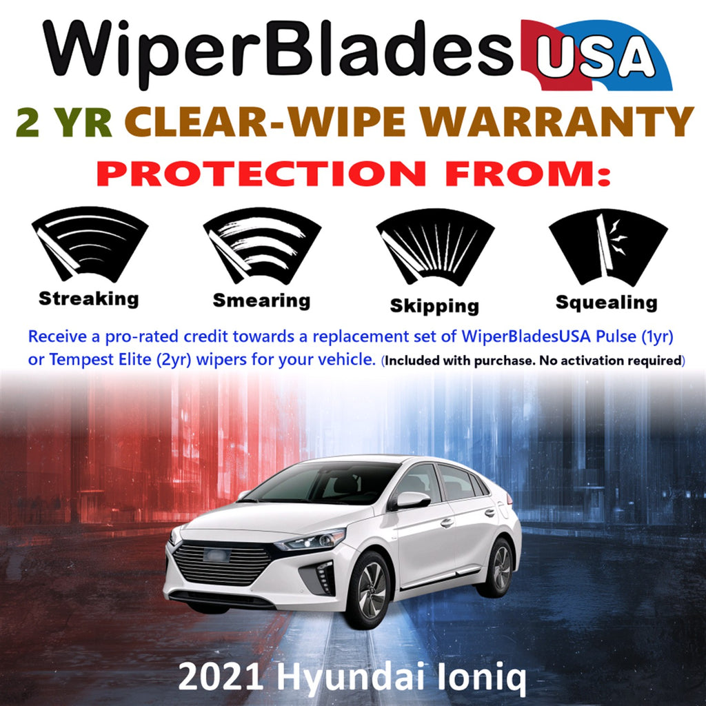 2021 Hyundai Ioniq Front w/Rear Wiper blades Set  Includes 2yr Wear Warranty & Free Delivery