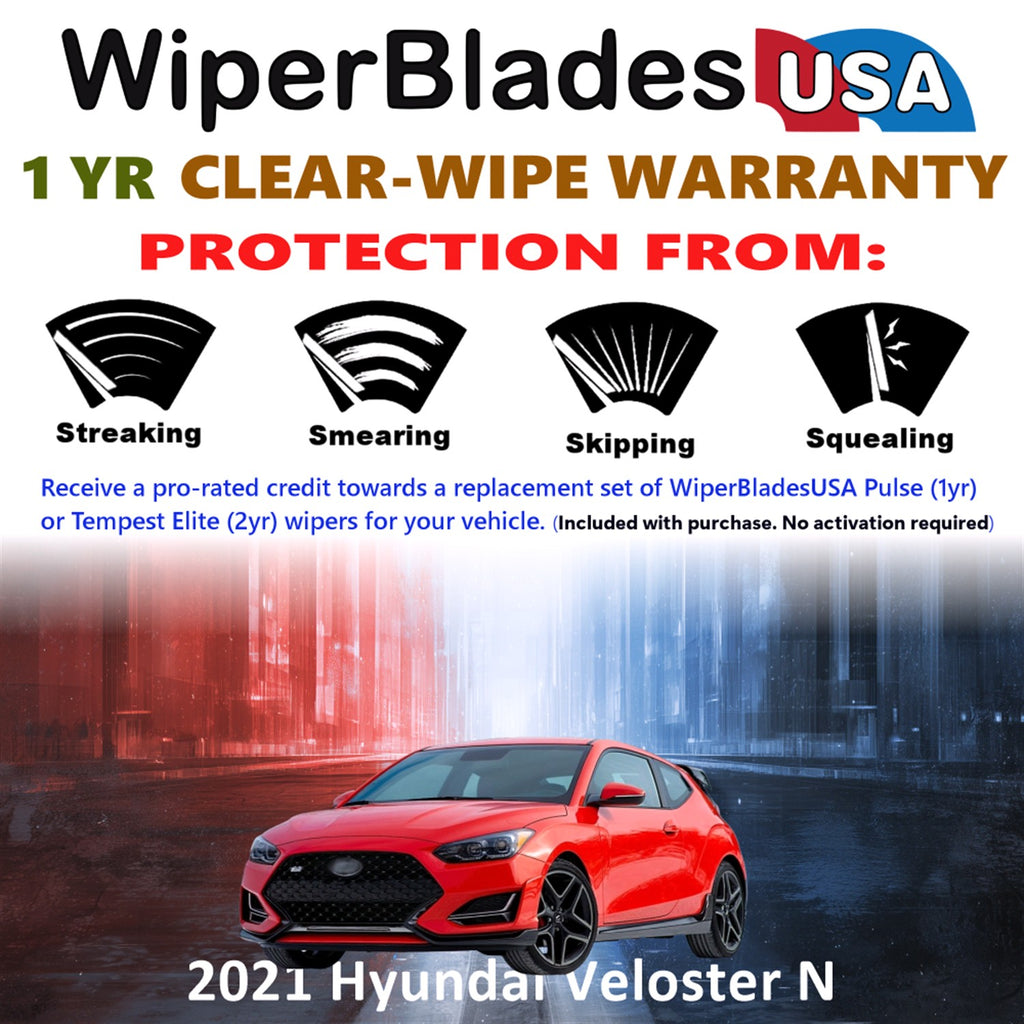 2021 Hyundai Veloster N Front Wiper blades Set Includes 1yr Wear Warranty & Free Delivery