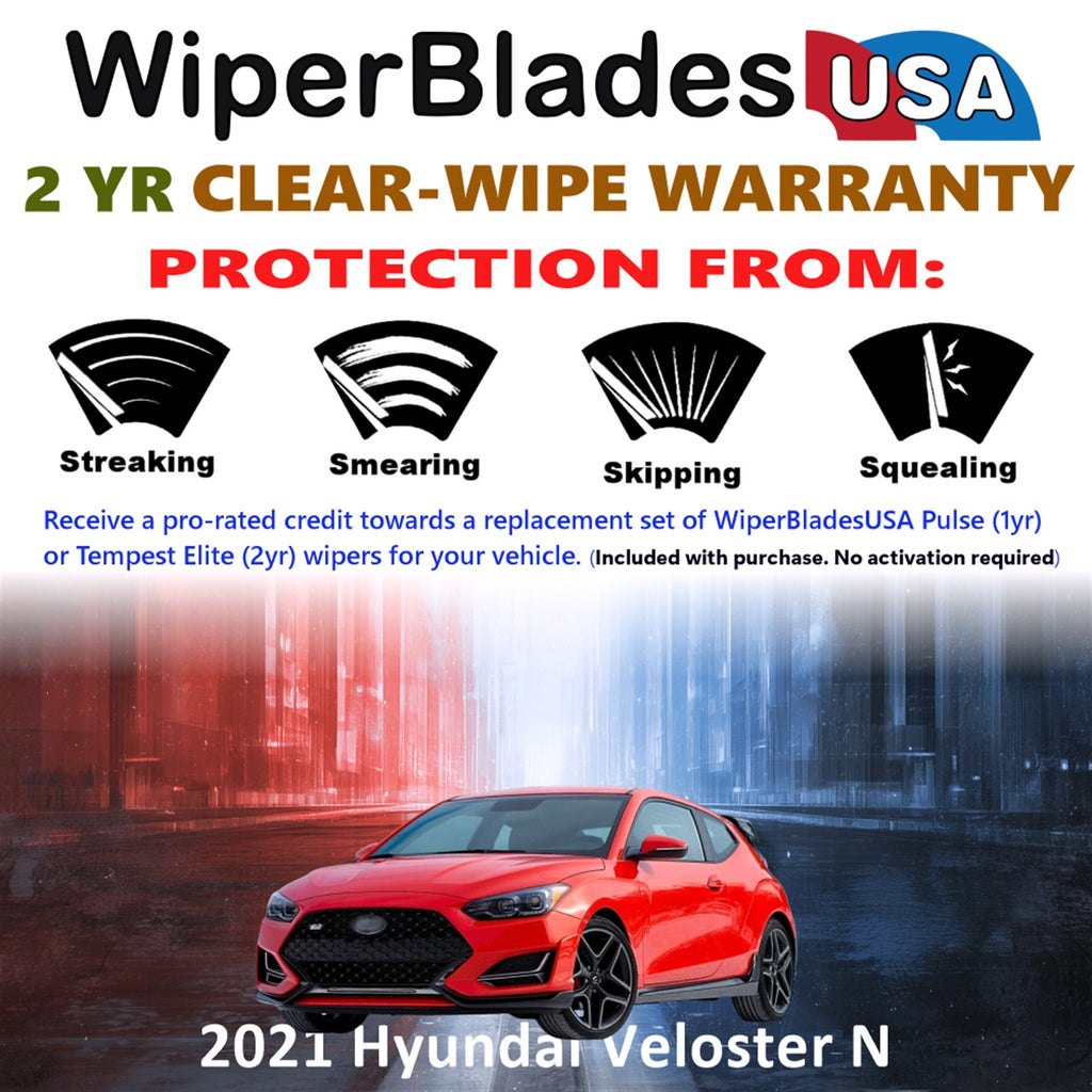 2021 Hyundai Veloster N Front Wiper blades Set  Includes 2yr Wear Warranty & Free Delivery