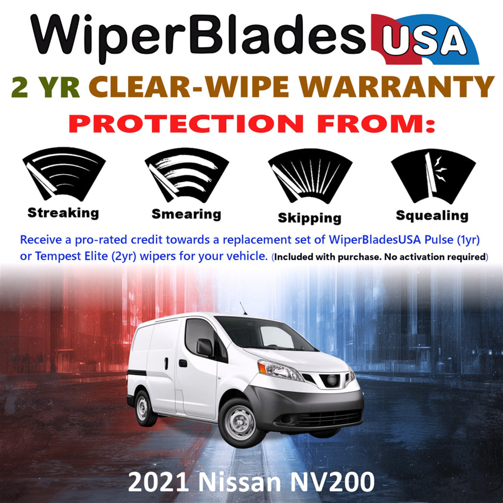 2021 Nissan NV200 Front Wiper blades Set  Includes 2yr Wear Warranty & Free Delivery