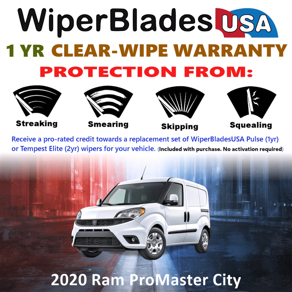 2020 Ram ProMaster City Front Wiper blades Set Includes 1yr Wear Warranty & Free Delivery