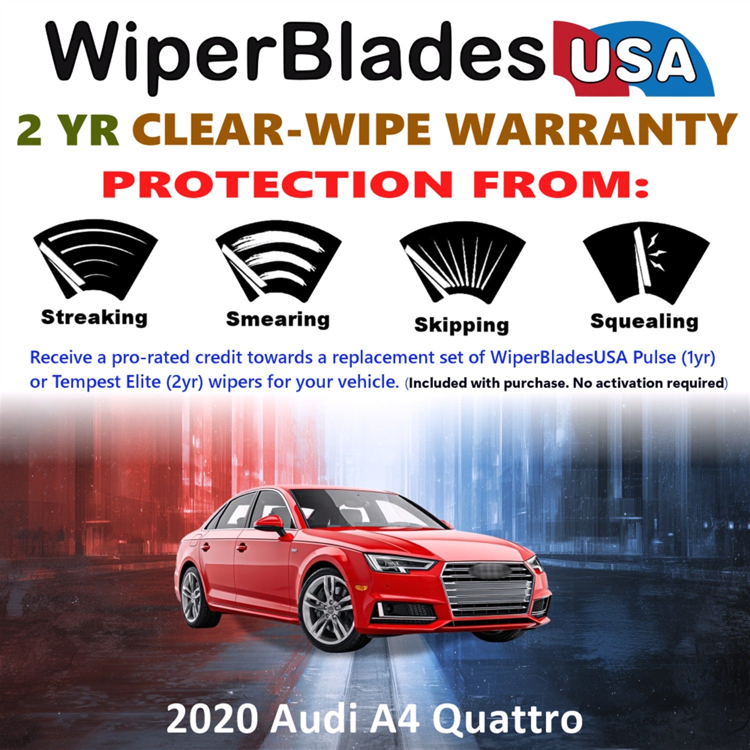 2020 Audi A4 Quattro Front Wiper blades Set  Includes 2yr Wear Warranty & Free Delivery