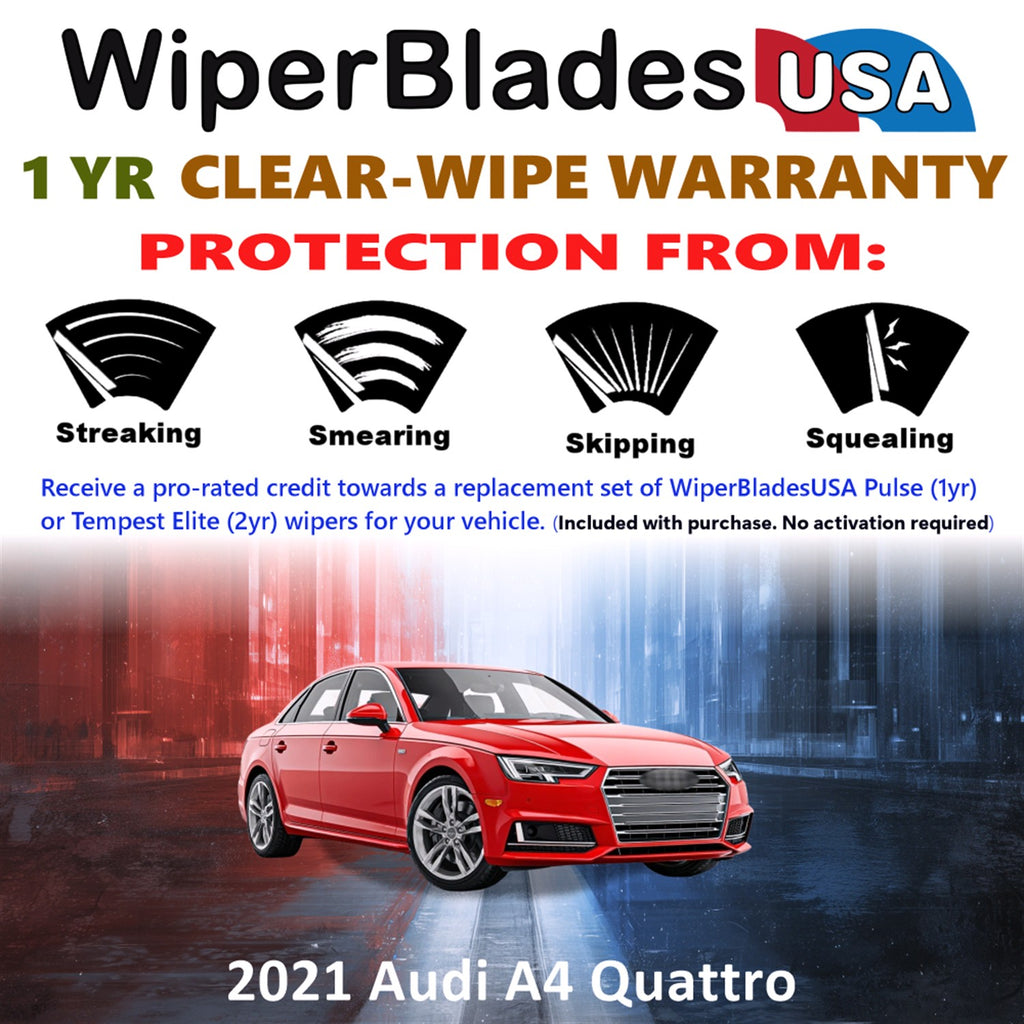 2021 Audi A4 Quattro Front Wiper blades Set Includes 1yr Wear Warranty & Free Delivery