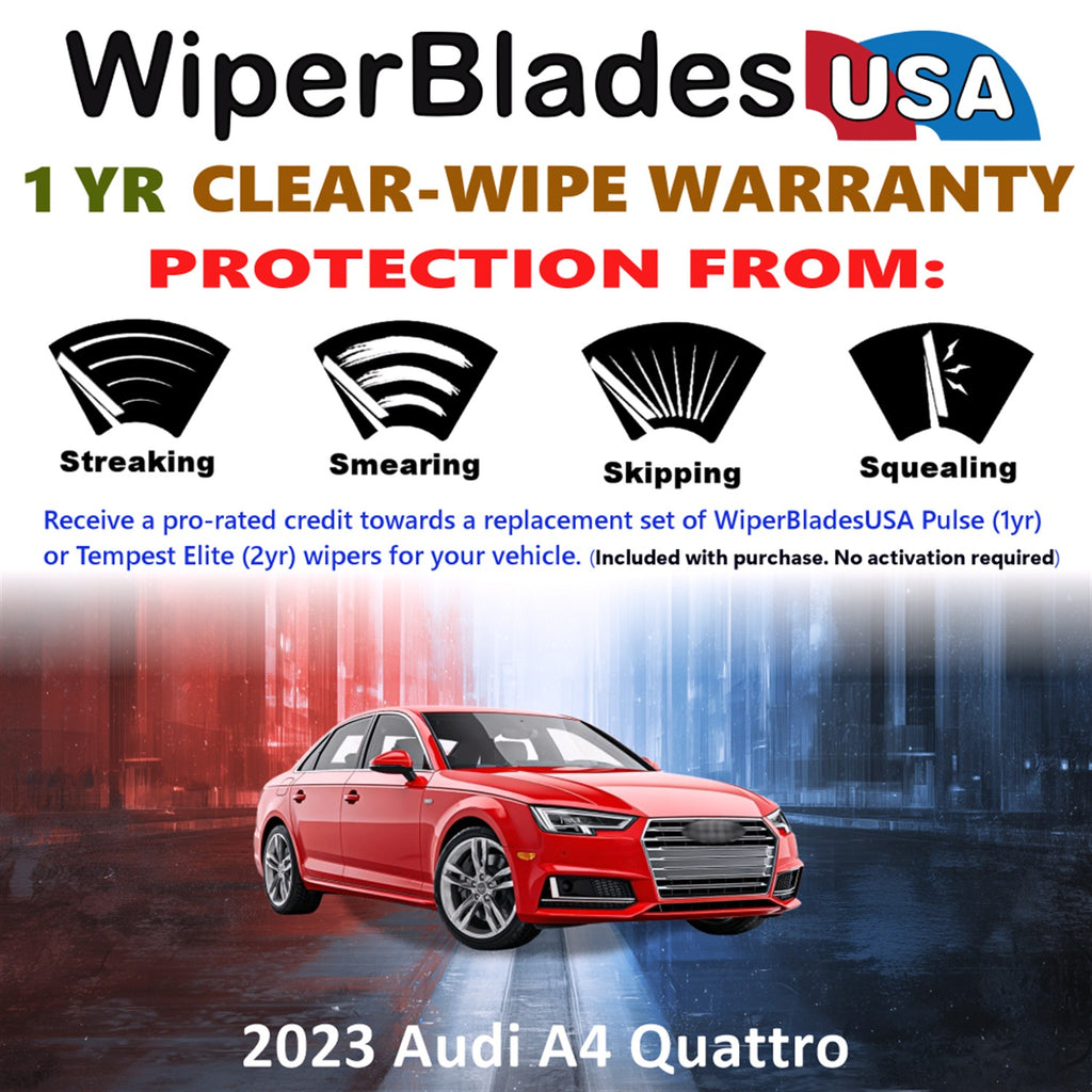 2023 Audi A4 Quattro Front Wiper blades Set Includes 1yr Wear Warranty & Free Delivery
