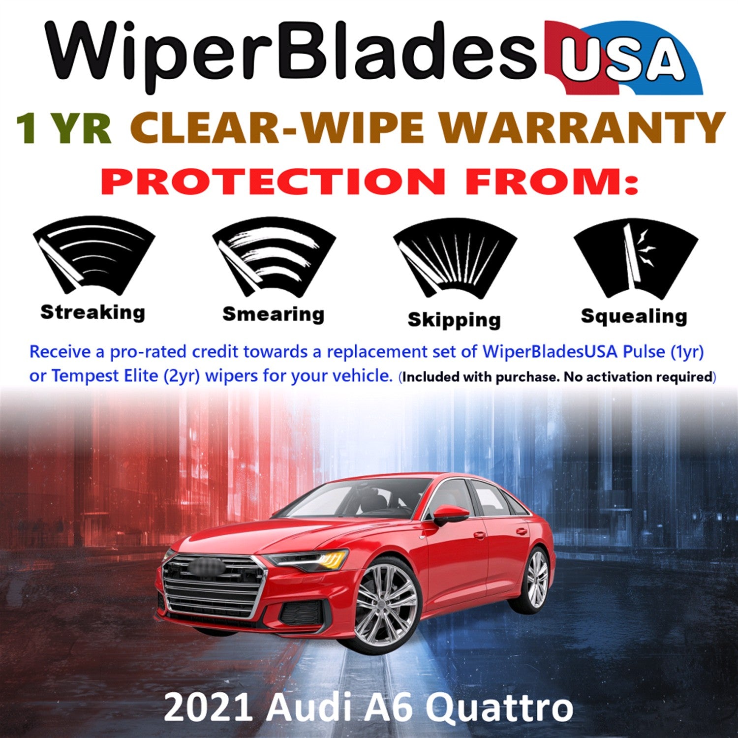 2021 Audi A6 Quattro Front Wiper blades Set Includes 1yr Wear Warranty & Free Delivery