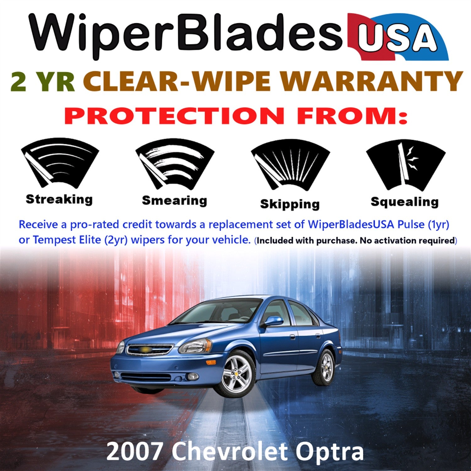 2007 Chevrolet Optra Front Wiper blades Set  Includes 2yr Wear Warranty & Free Delivery