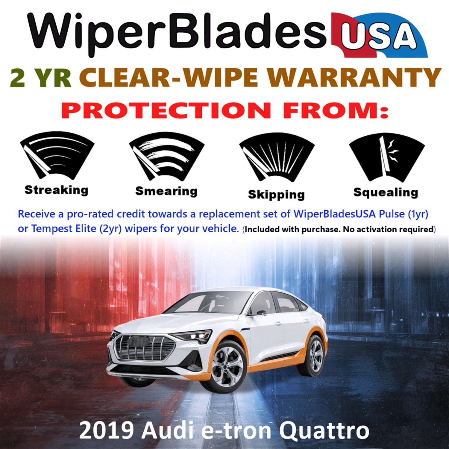 2019 Audi e-tron Quattro Front Wiper blades Set  Includes 2yr Wear Warranty & Free Delivery