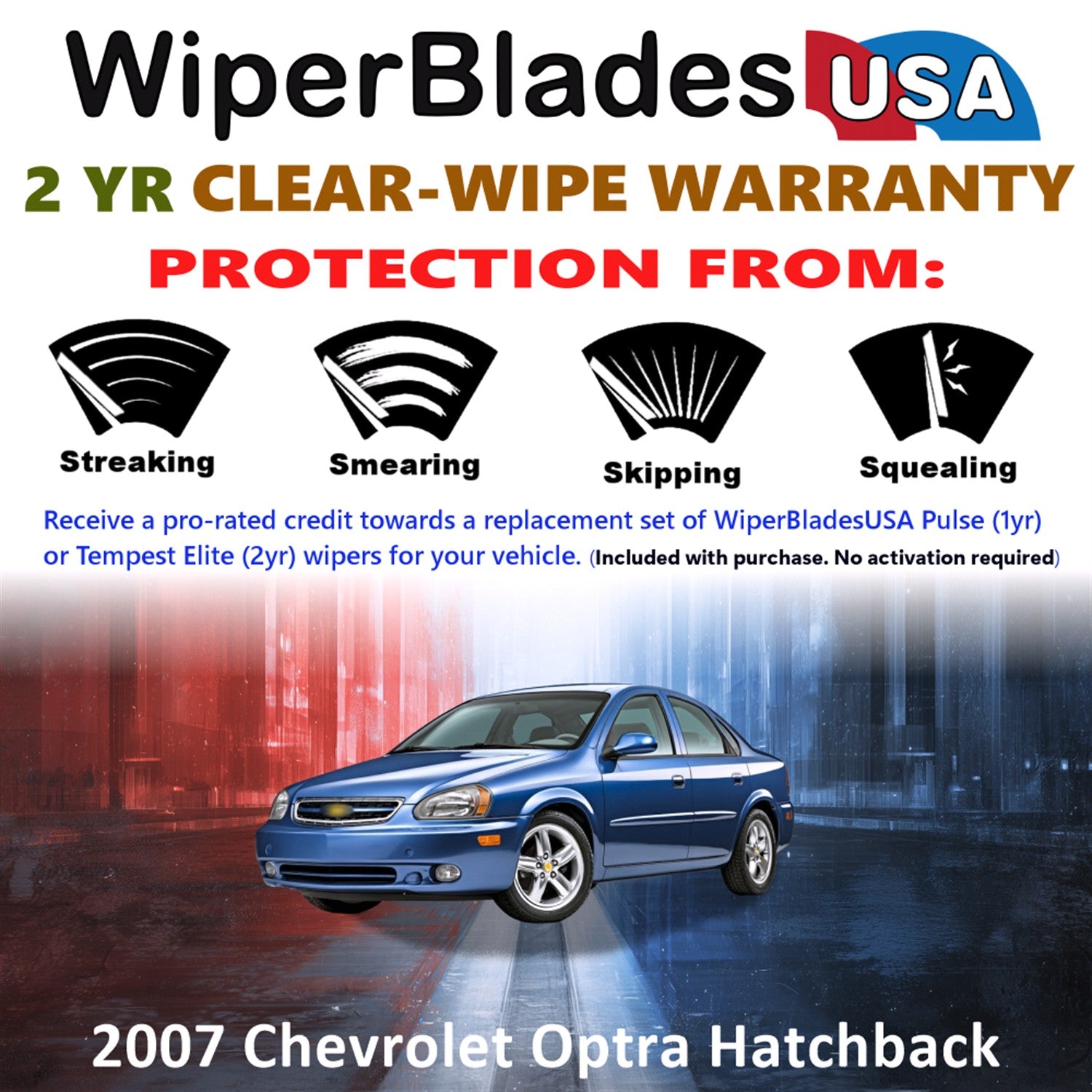 2007 Chevrolet Optra Front Wiper blades Set  Includes 2yr Wear Warranty & Free Delivery