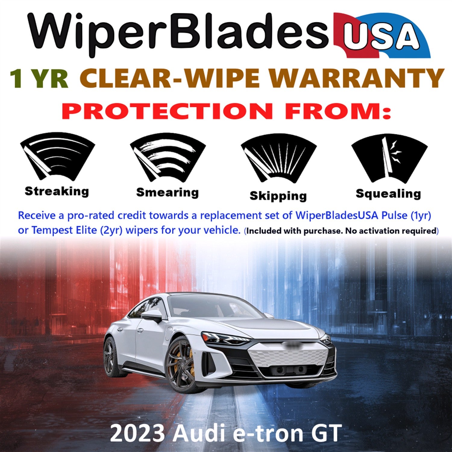 2023 Audi e-tron GT Front Wiper blades Set Includes 1yr Wear Warranty & Free Delivery
