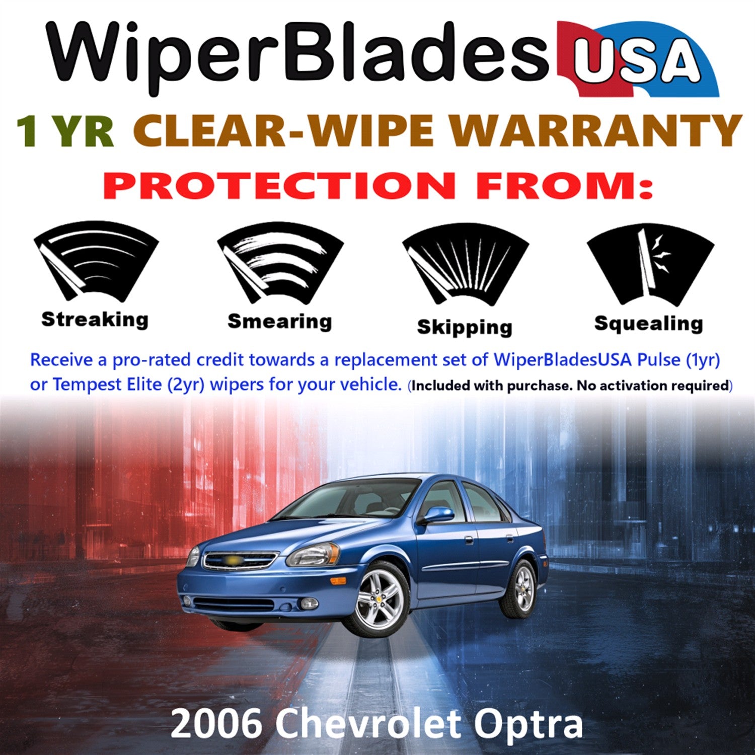 2006 Chevrolet Optra Front Wiper blades Set Includes 1yr Wear Warranty & Free Delivery