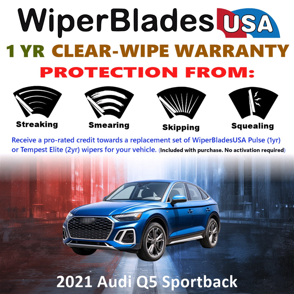 2021 Audi Q5 Sportback Front Wiper blades Set Includes 1yr Wear Warranty & Free Delivery