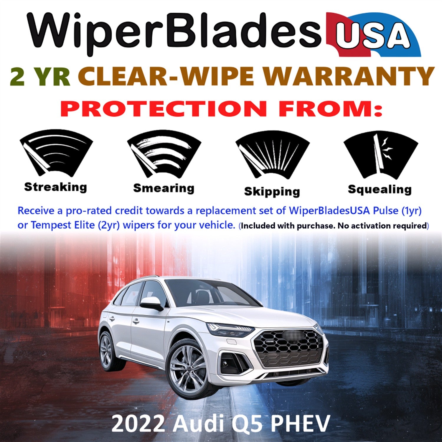 2022 Audi Q5 PHEV Front Wiper blades Set  Includes 2yr Wear Warranty & Free Delivery