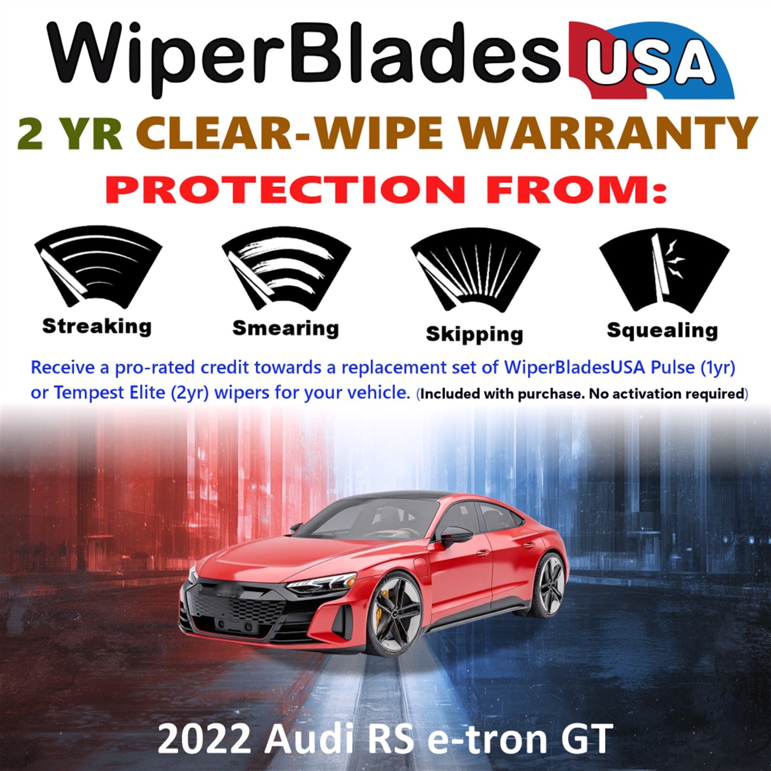 2022 Audi RS e-tron GT Front Wiper blades Set  Includes 2yr Wear Warranty & Free Delivery