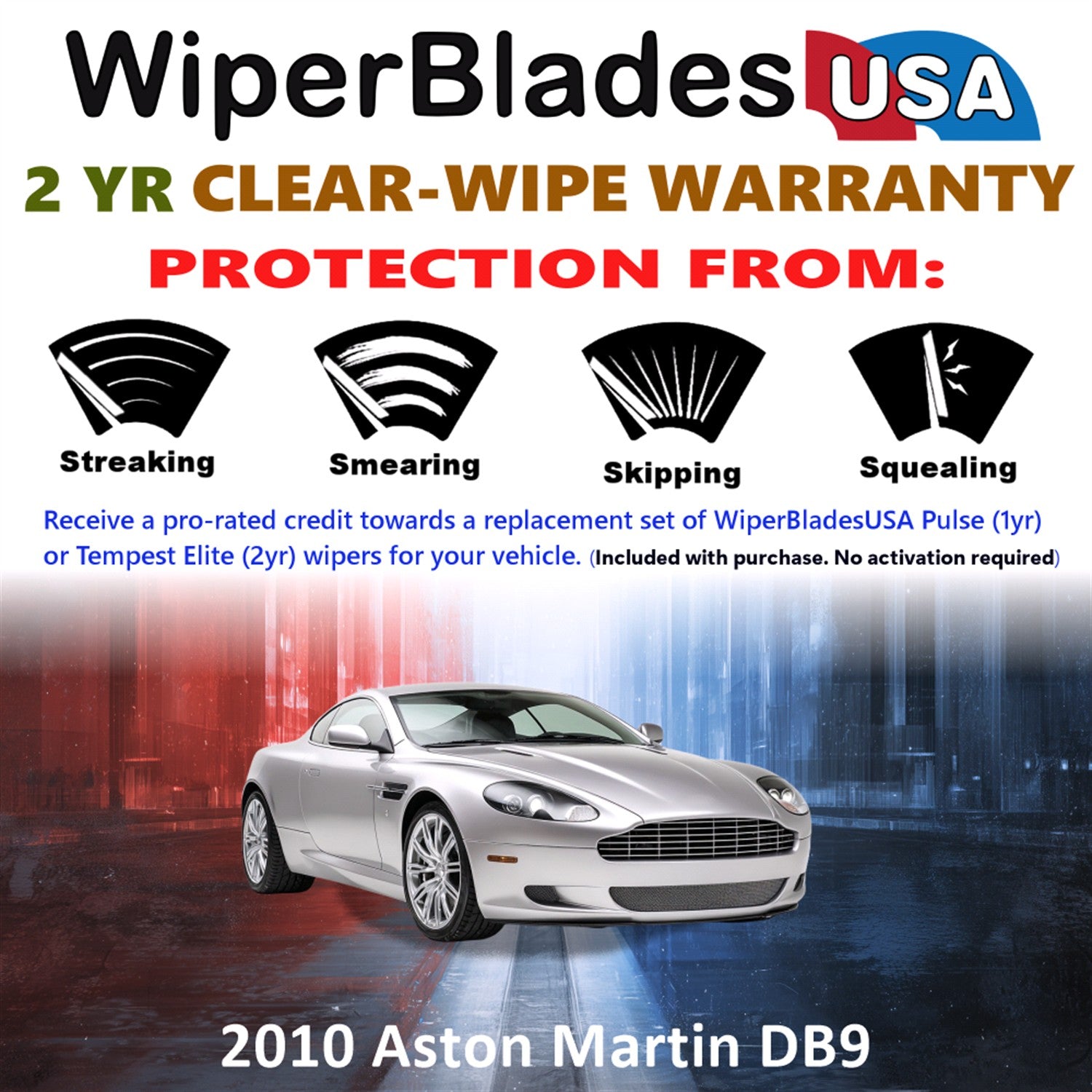 2010 Aston Martin DB9 Front Wiper blades Set  Includes 2yr Wear Warranty & Free Delivery