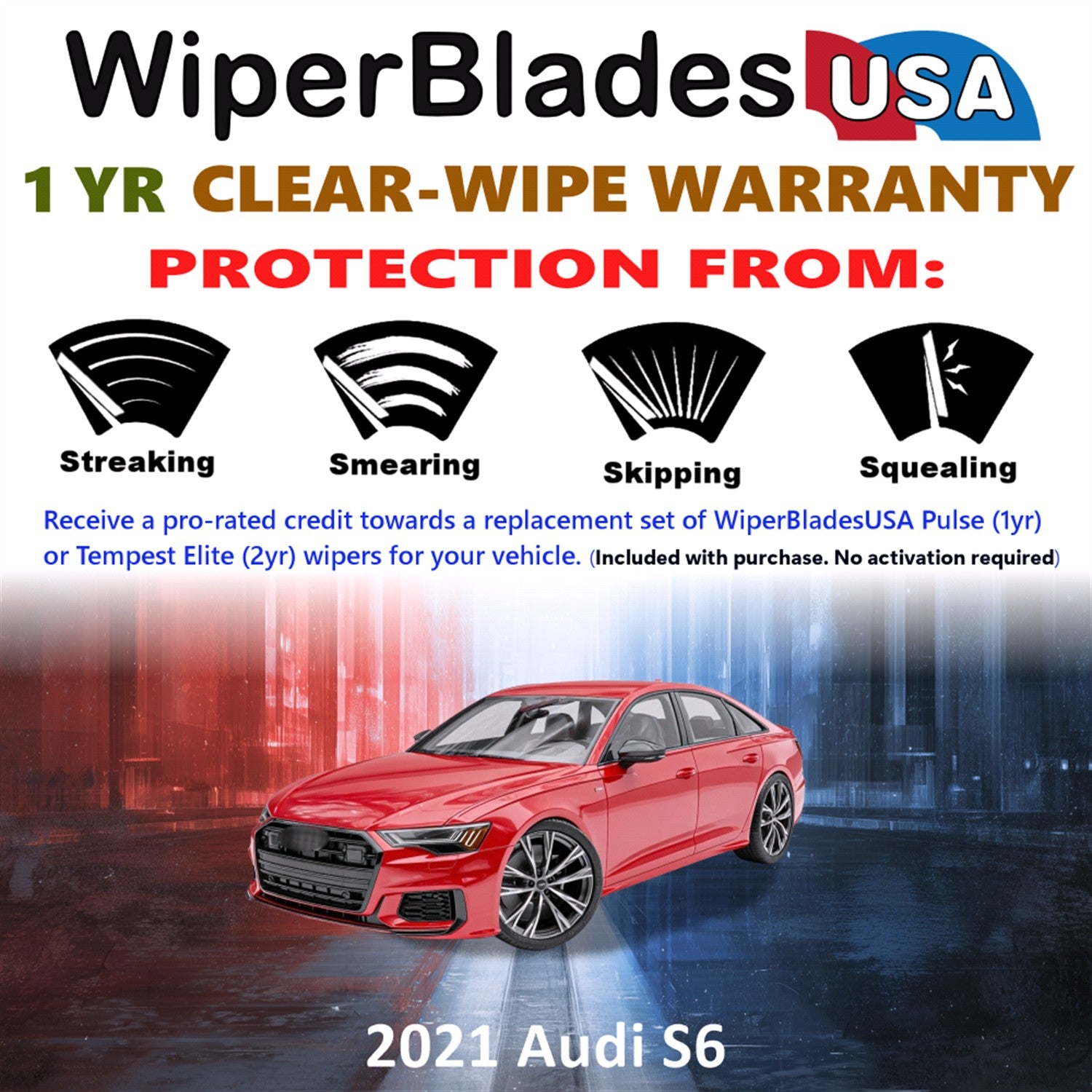 2021 Audi S6 Front Wiper blades Set Includes 1yr Wear Warranty & Free Delivery