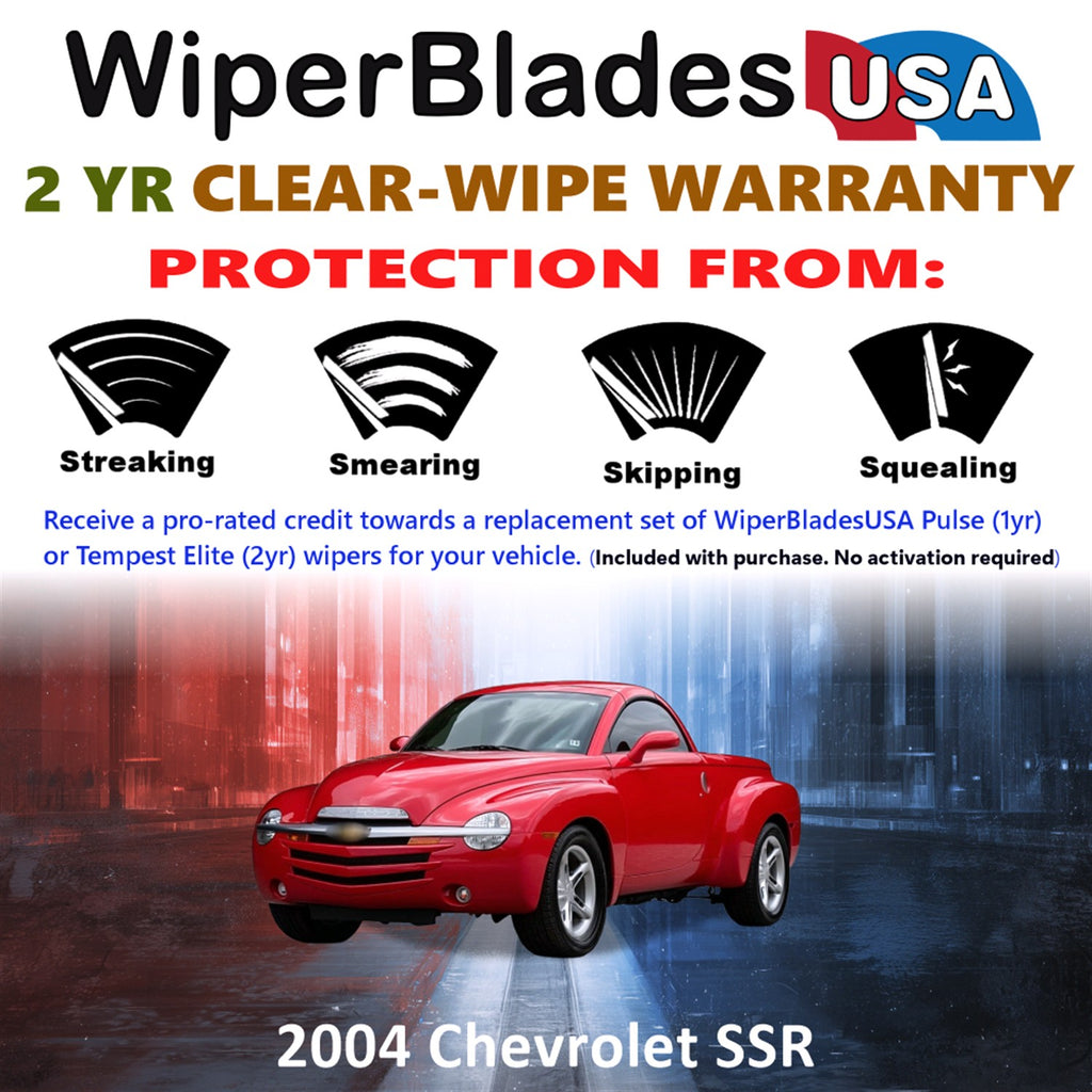 2004 Chevrolet SSR Front Wiper blades Set  Includes 2yr Wear Warranty & Free Delivery