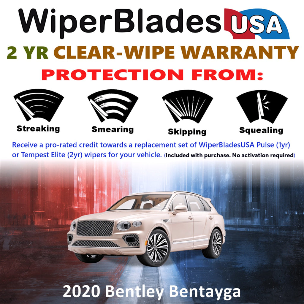 2020 Bentley Bentayga Front Wiper blades Set  Includes 2yr Wear Warranty & Free Delivery