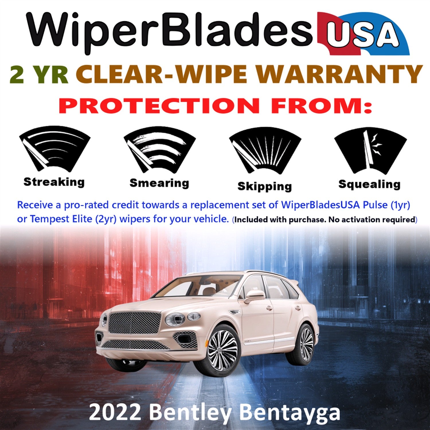 2022 Bentley Bentayga Front Wiper blades Set  Includes 2yr Wear Warranty & Free Delivery