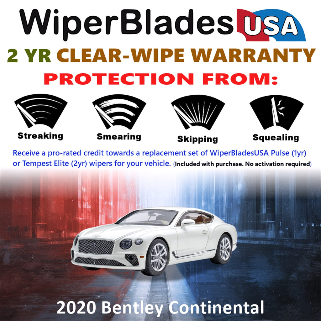 2020 Bentley Continental Front Wiper blades Set  Includes 2yr Wear Warranty & Free Delivery