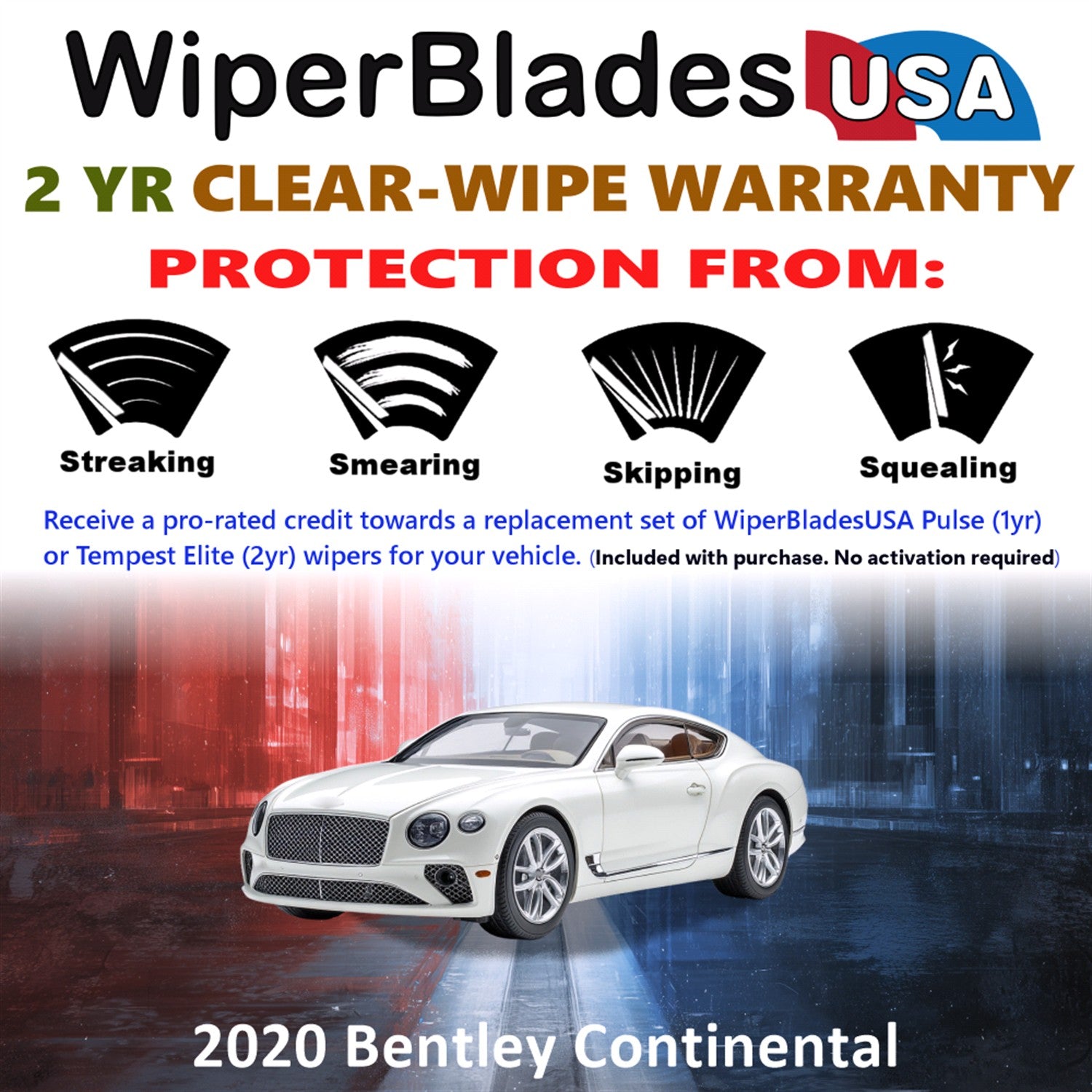 2020 Bentley Continental Front Wiper blades Set  Includes 2yr Wear Warranty & Free Delivery