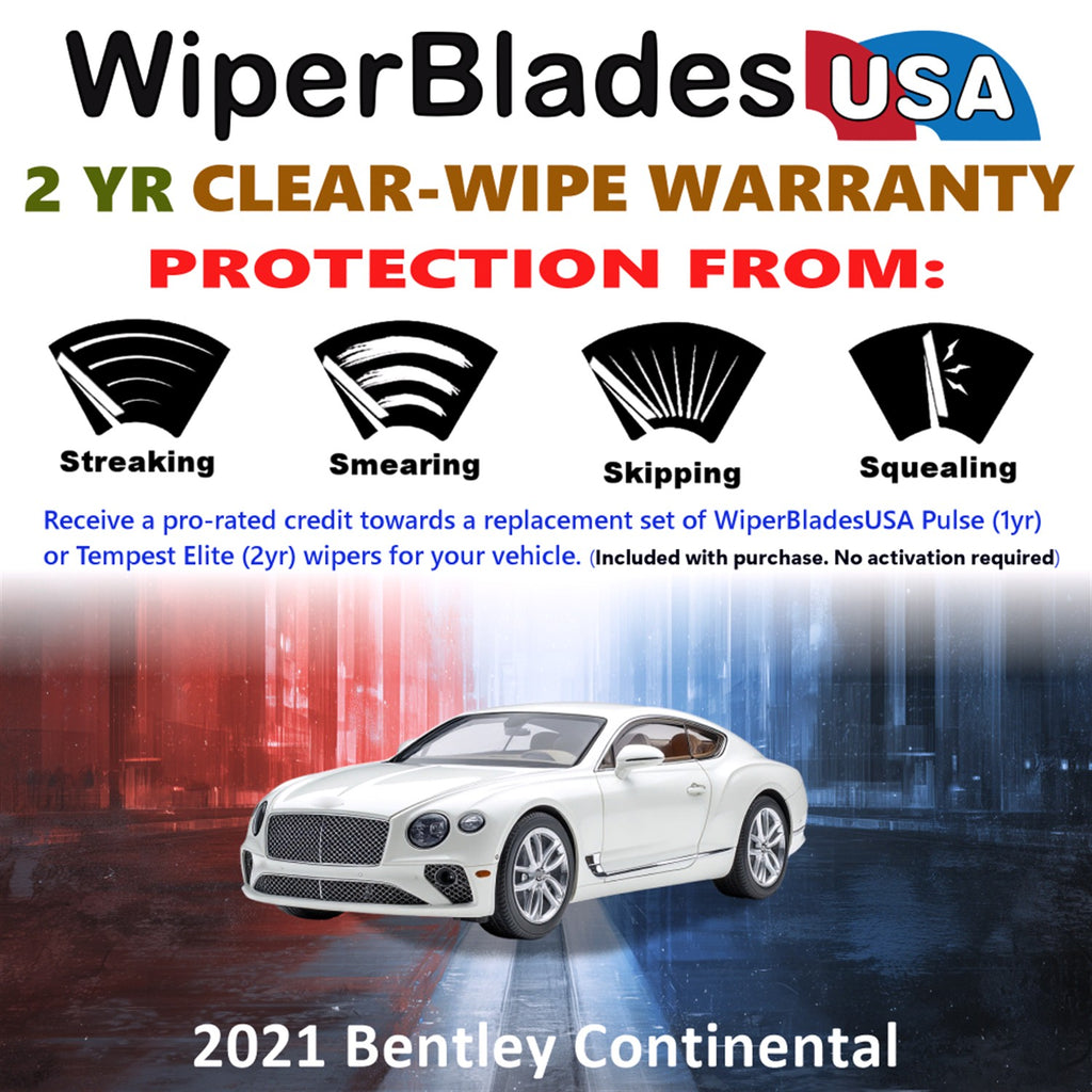2021 Bentley Continental Front Wiper blades Set  Includes 2yr Wear Warranty & Free Delivery