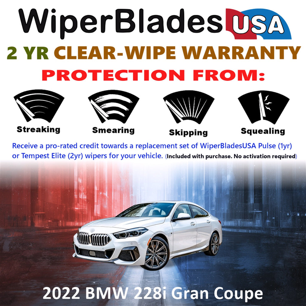 2022 BMW 228i Gran Coupe Front Wiper blades Set  Includes 2yr Wear Warranty & Free Delivery