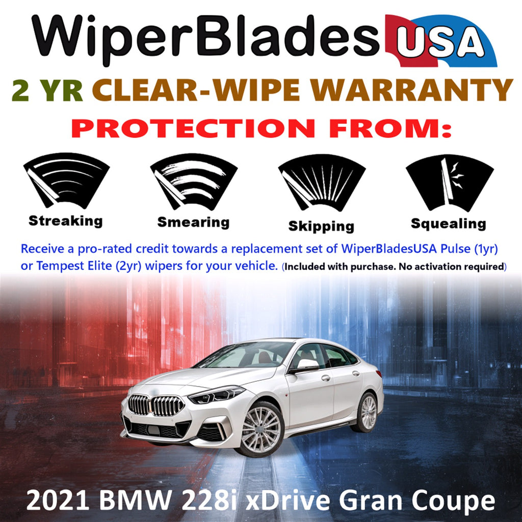 2021 BMW 228i xDrive Gran Coupe Front Wiper blades Set  Includes 2yr Wear Warranty & Free Delivery